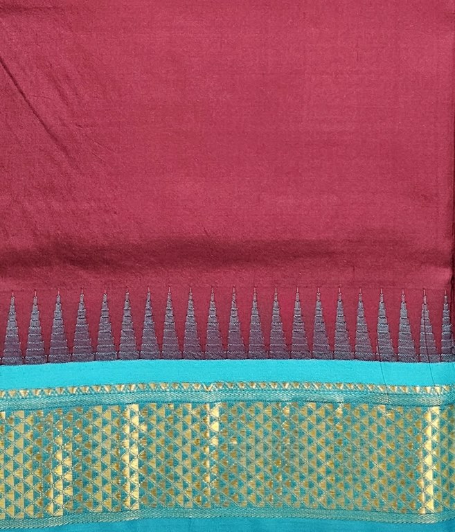 Kanchipuram Traditional 9 Yards Korvai Pure Silk Saree 015
