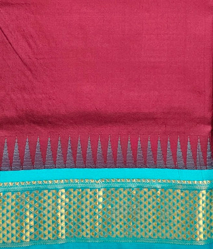 Kanchipuram Traditional 9 Yards Korvai Pure Silk Saree 015