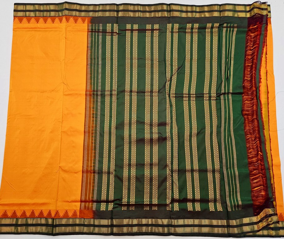 Kanchipuram Traditional 9 Yards Koorvai Pure Silk Saree 011
