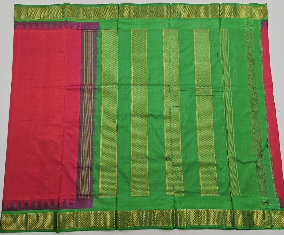 Kanchipuram Traditional 9 Yards Korvai Pure Silk Saree 012
