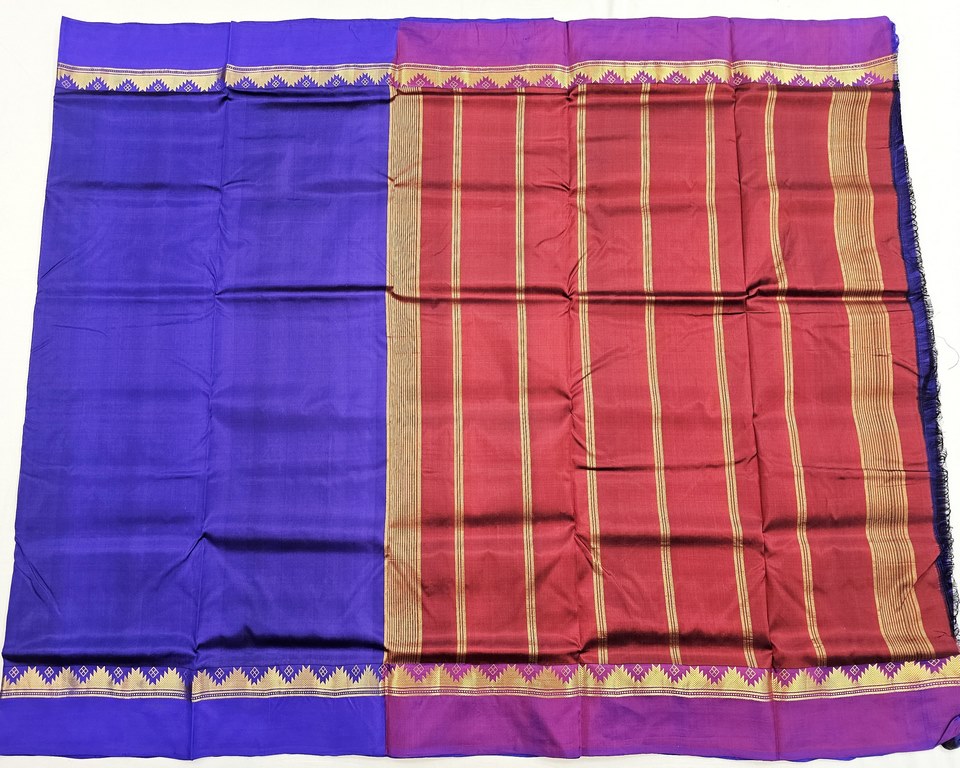 Kanchipuram Traditional 9 Yards Pure Silk Saree 005
