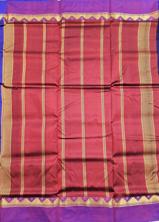 Kanchipuram Traditional 9 Yards Pure Silk Saree 005