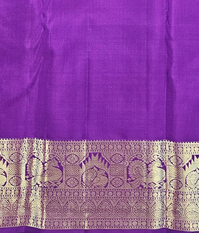 Elegant Dual shade Purple Kanchipuram Handloom Bridal Pure Silk Saree 008