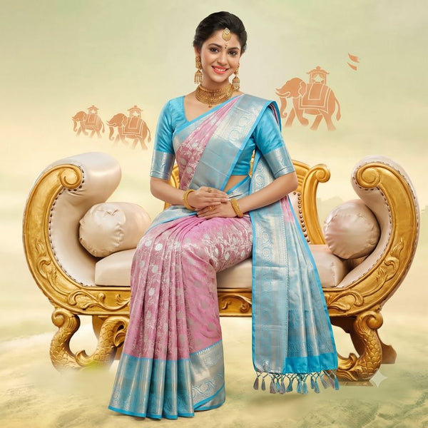 Trendy Kanchipuram Blended Vintage Tissue Bridal Silk Sarees 059