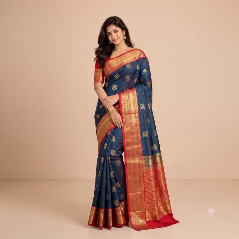 Trendy Vintage Multi-Colour Border Silksarees 002