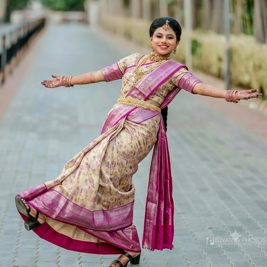 Trendy Kanchipuram Blended Vintage Tissue Bridal Silk Sarees 180053 - 040