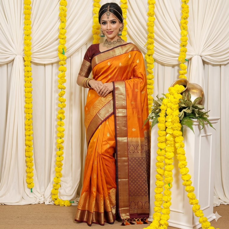 Traditional Kanchipuram Blended Korvai Soft Silksarees 014