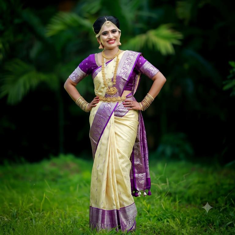 Trendy Kanchipuram Blended Vintage Bridal Silk Sarees 019