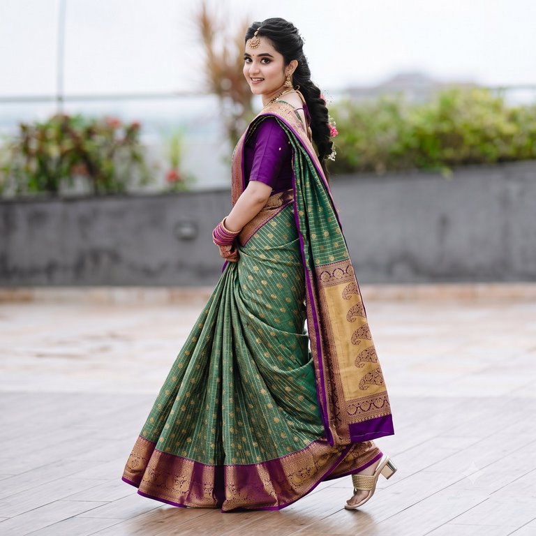 Trendy Kanchipuram Blended Vintage Bridal Silk Sarees 021