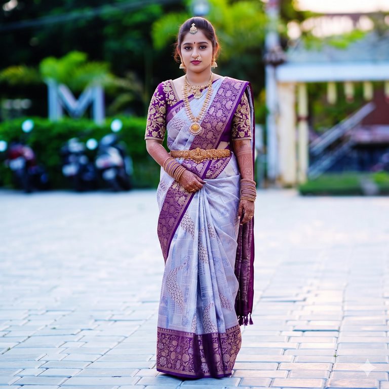 Luxury Kanchipuram Blended Tissue Bridal Silk Sarees 013