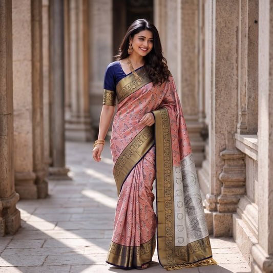 Kanchipuram Blended Korvai Tissue Silk Sarees 005