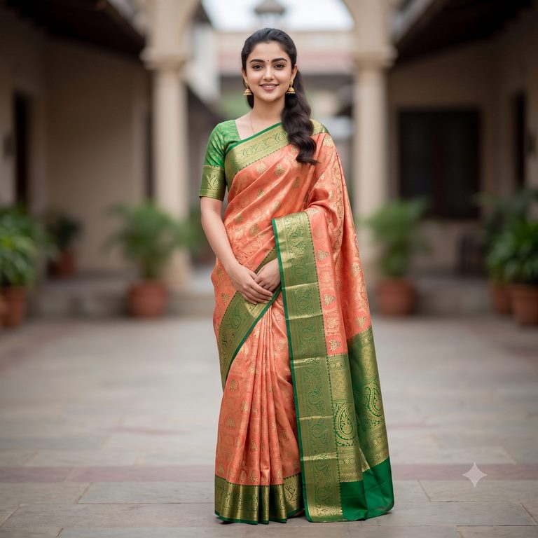 Trendy Kanchipuram Blended Vintage Tissue Bridal Silk Sarees 046