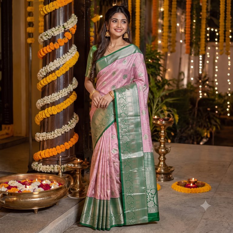 Trendy Kanchipuram Blended Vintage Tissue Bridal Silk Sarees 039