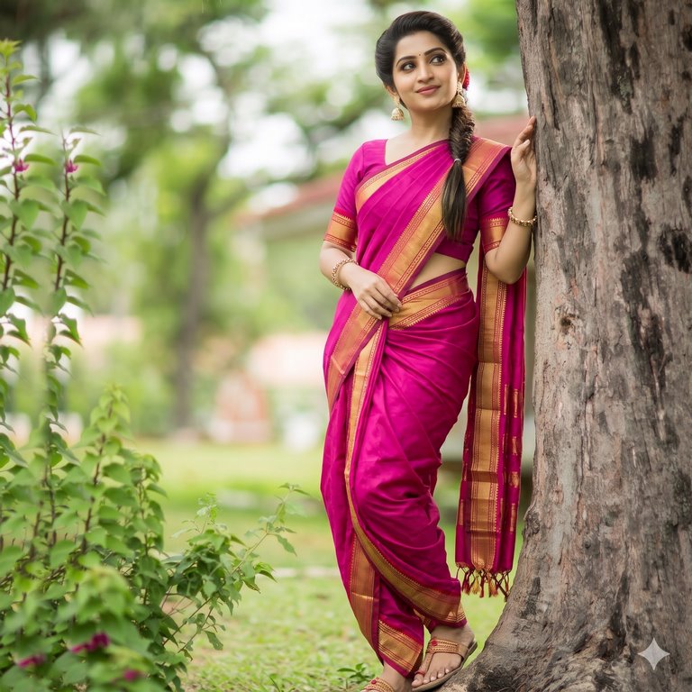Kanchipuram Traditional 9 Yards Pure Silk Saree 006