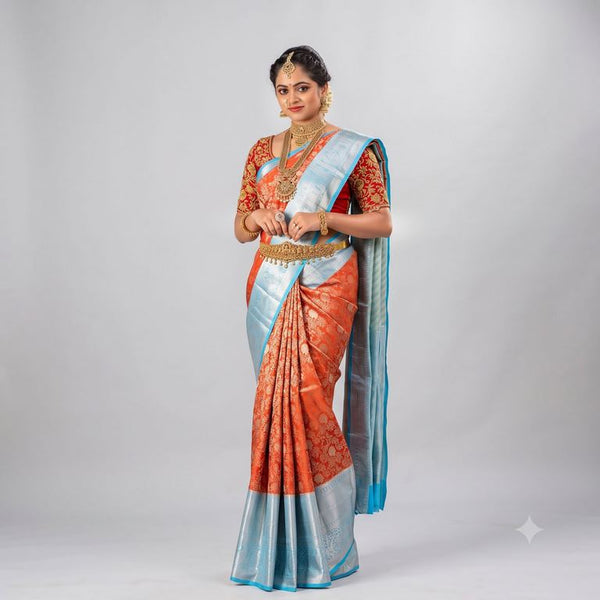 Trendy Kanchipuram Blended Vintage Tissue Bridal Silk Sarees 049