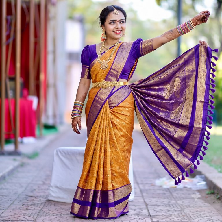 Trendy Kanchipuram Blended Vintage Bridal Silk Sarees 007