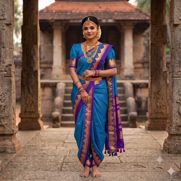 Kanchipuram Traditional 9 Yards Pure Silk Saree 007