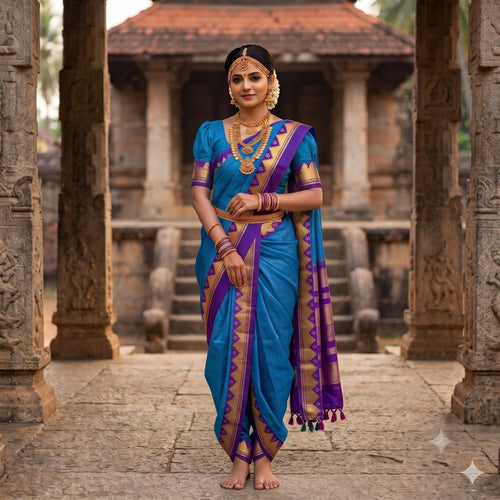 Kanchipuram Traditional 9 Yards Pure Silk Saree 007