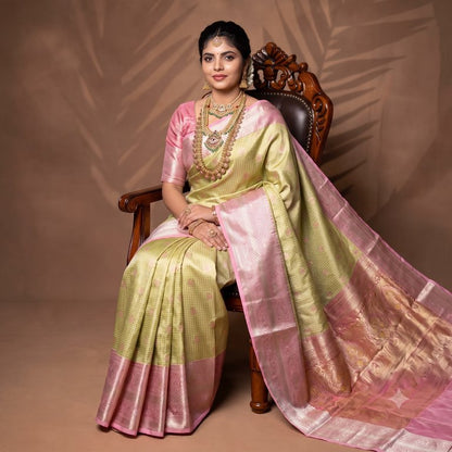 Kanchipuram Blended Korvai Tissue Silk Sarees 006