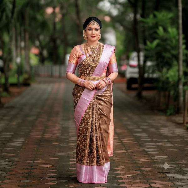 Trendy Kanchipuram Blended Vintage Tissue Bridal Silk Sarees 060