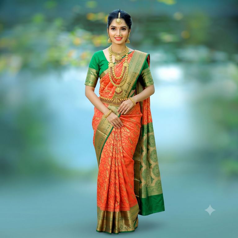 Trendy Kanchipuram Blended Vintage Bridal Silk Sarees 022