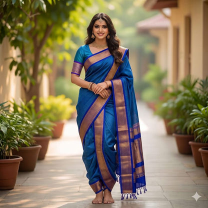 Kanchipuram Traditional 9 Yards Pure Silk Saree 004