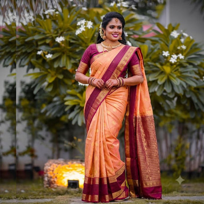 Trendy Kanchipuram Blended Vintage Bridal Silk Sarees 074
