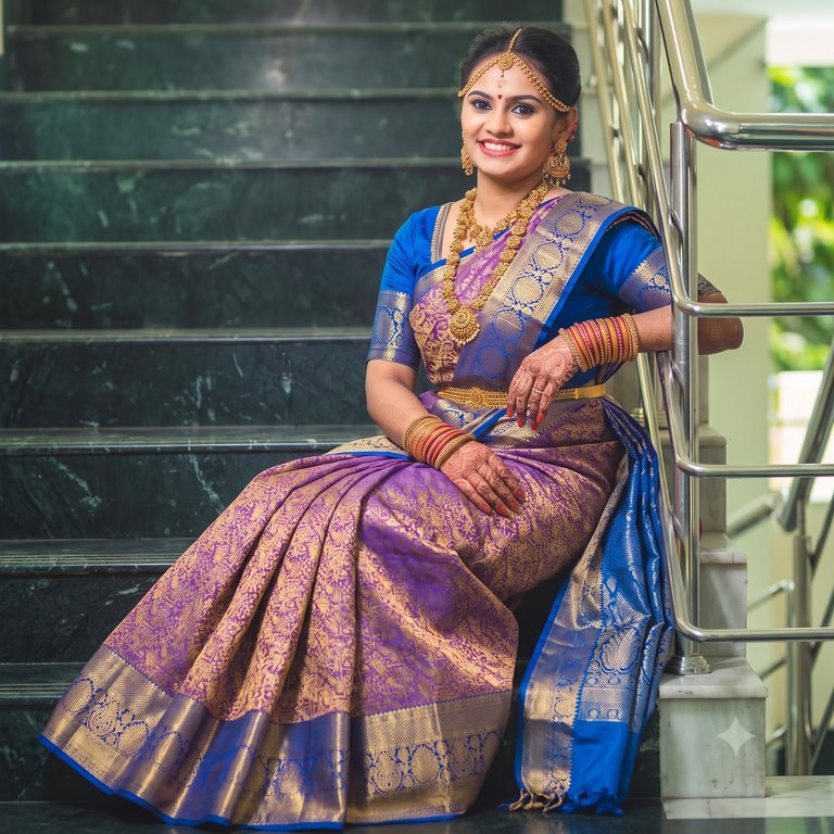 Trendy Kanchipuram Blended Vintage Bridal Silk Sarees 012