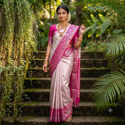 Kanchipuram Blended Korvai Tissue Silk Sarees 009
