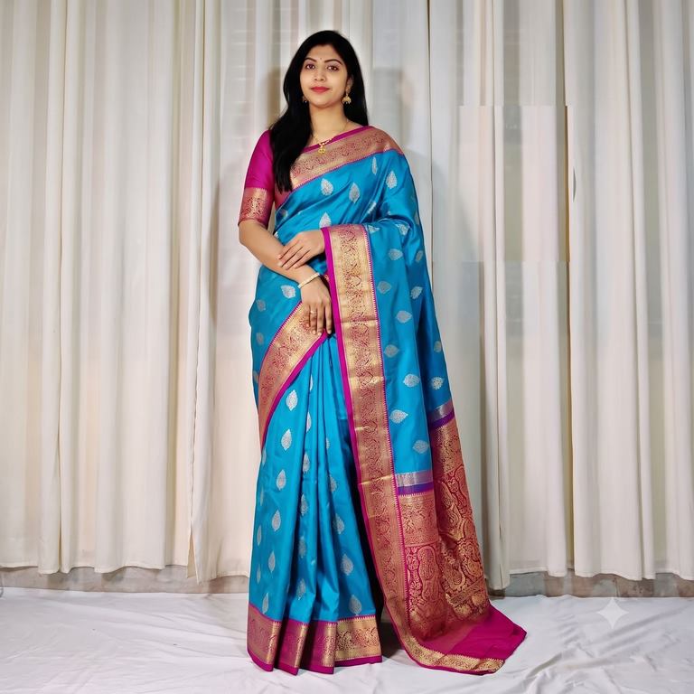 Trendy Kanchipuram Blended Vintage Bridal Silk Sarees 006