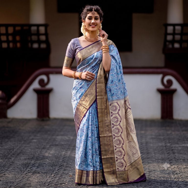 Kanchipuram Blended Korvai Tissue Silk Sarees 002