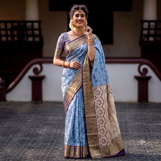 Kanchipuram Blended Korvai Tissue Silk Sarees 002