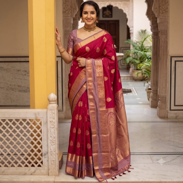 Kanchipuram Trendy Vintage Gap Border Silksarees 008