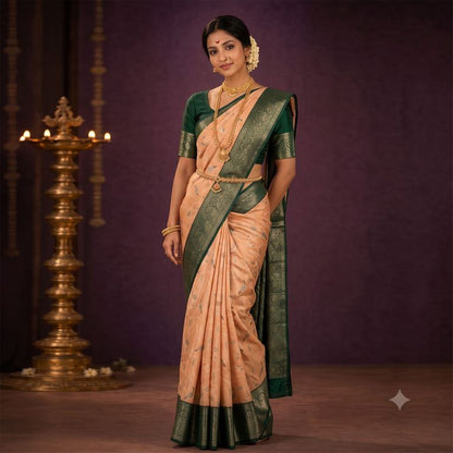 Trendy Kanchipuram Blended Vintage Tissue Bridal Silk Sarees 029