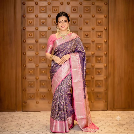 Trendy Kanchipuram Blended Vintage Tissue Bridal Silk Sarees 180060 - 031
