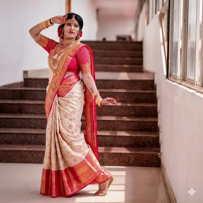 Luxury Kanchipuram Blended Tissue Bridal Silk Sarees 009