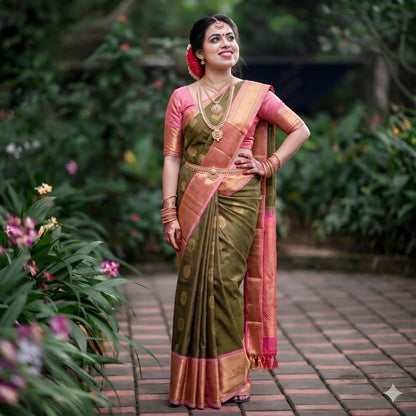 Kanchipuram Pure Fancy Korvai SilkSarees 006