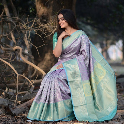 Kanchipuram Blended Korvai Tissue Silk Sarees 004