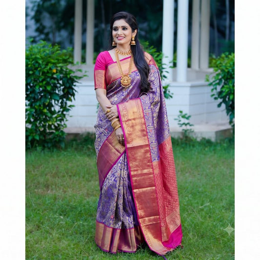 Trendy Kanchipuram Blended Vintage Bridal Silk Sarees 180064 - 061