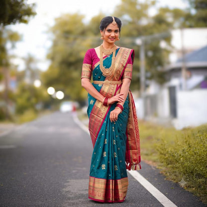 Trendy Vintage Multi-Colour Border Silksarees 006