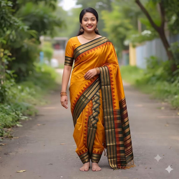 Kanchipuram Traditional 9 Yards Koorvai Pure Silk Saree 011