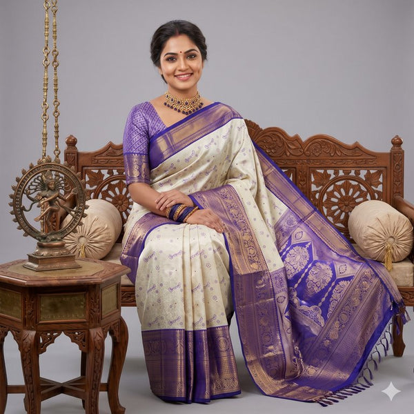 Luxury Kanchipuram Blended Tissue Bridal Silk Sarees 006