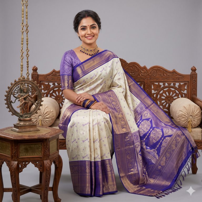 Luxury Kanchipuram Blended Tissue Bridal Silk Sarees 006