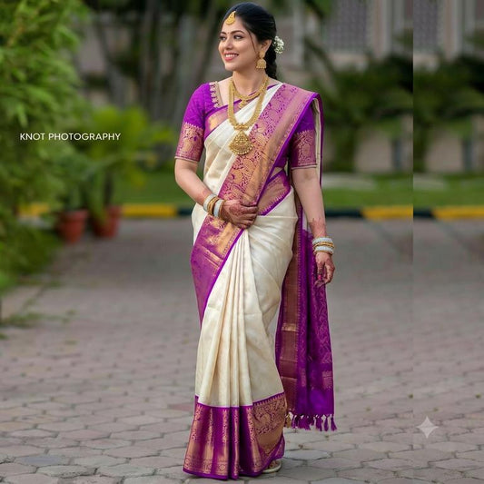 Trendy Kanchipuram Blended Vintage Bridal Silk Sarees 064