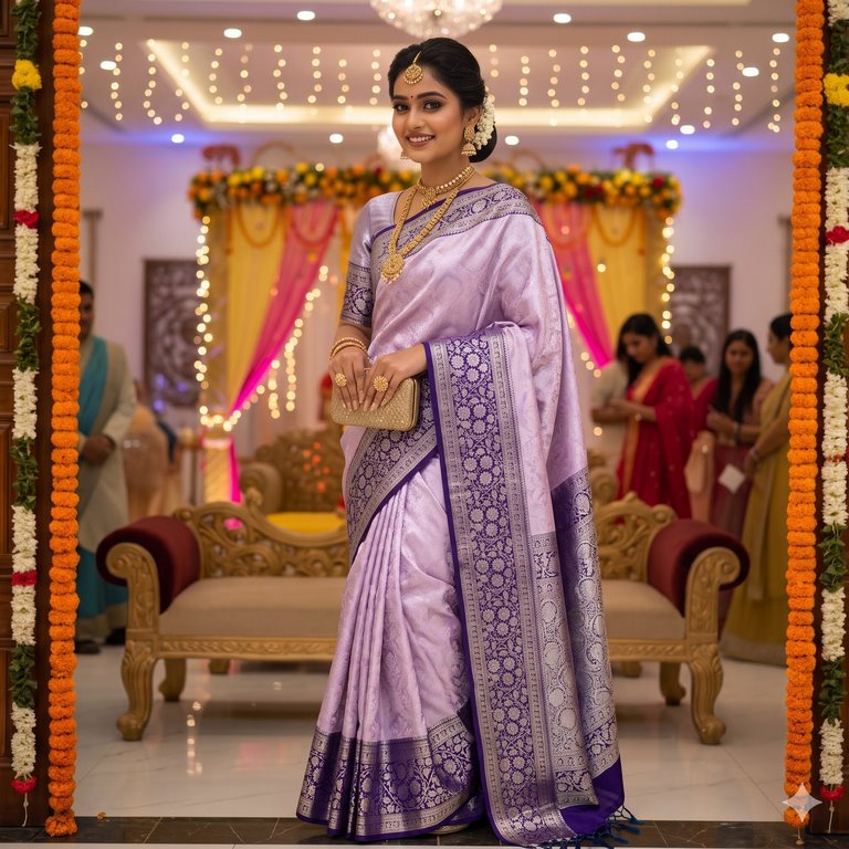 Luxury Kanchipuram Blended Tissue Bridal Silk Sarees 007