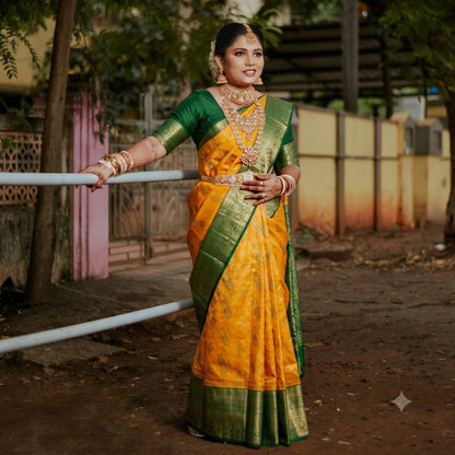 Trendy Kanchipuram Blended Vintage Bridal Silk Sarees 027
