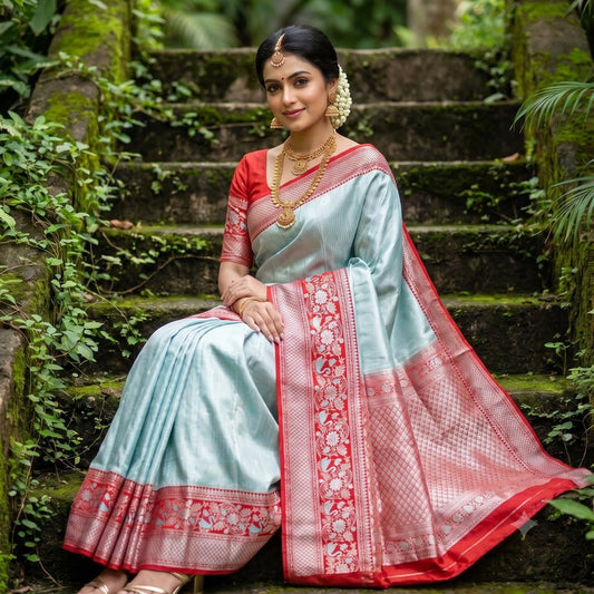 Kanchipuram Blended Korvai Tissue Silk Sarees 011
