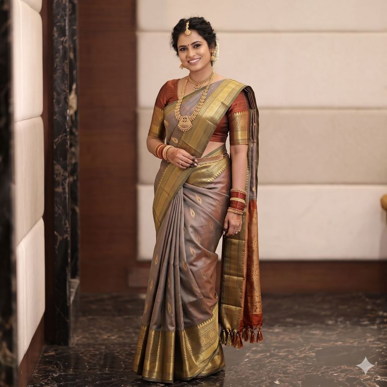 Kanchipuram Pure Fancy Self Colour SilkSarees 003