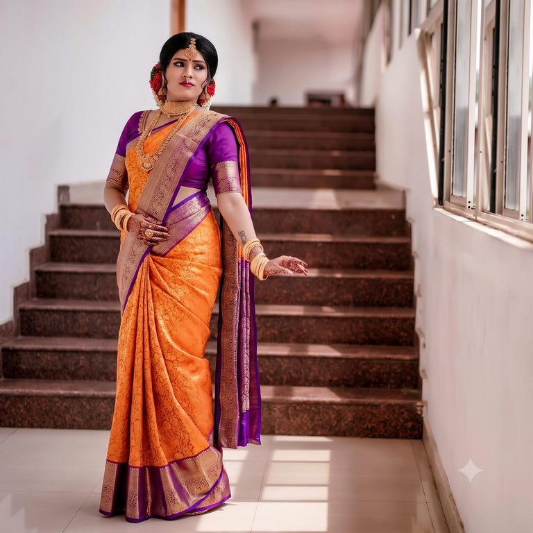 Trendy Kanchipuram Blended Vintage Bridal Silk Sarees 020