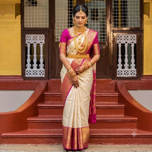 Trendy Kanchipuram Blended Vintage Bridal Silk Sarees 066